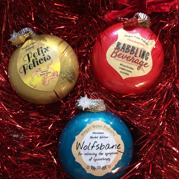 Megan Moon Potions Set of 3 Potion Ornaments with Stand - Picture 2 of 5